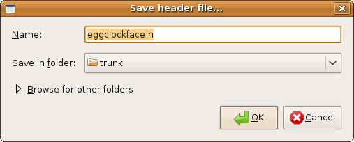 Saving the header file