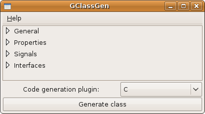 Screenshot of GClassGen